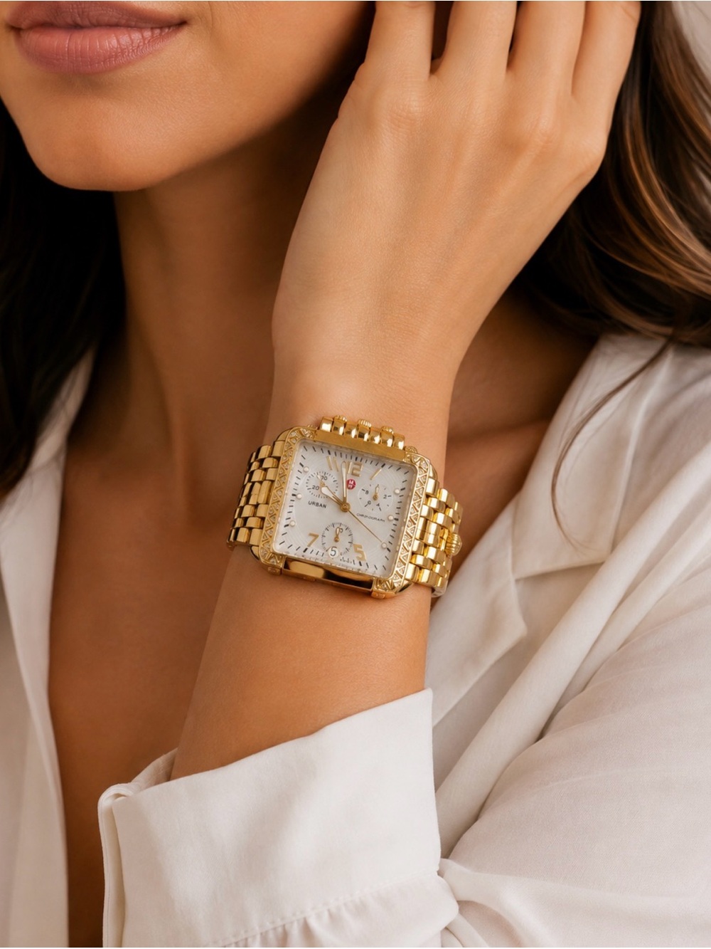 Michele Urban Chronograph Women’s Watch | Gold-Tone |Sapphire Crystal